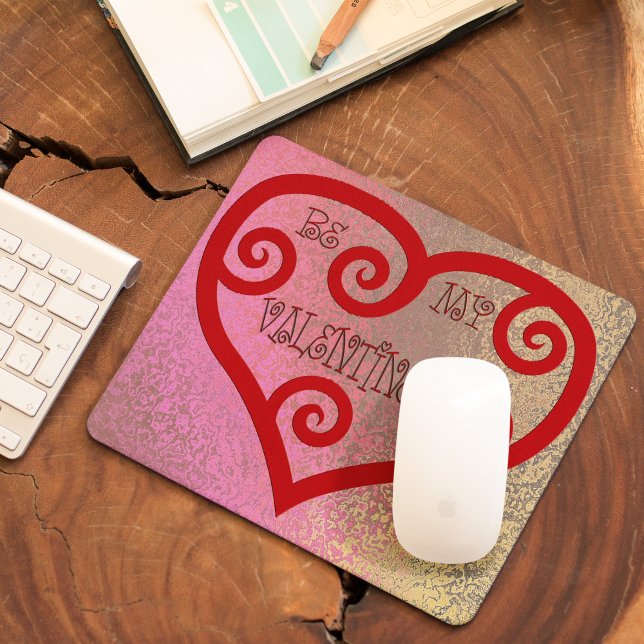Bli mitt hjärthjärtan musmatta (Be My Valentine Heart Mouse Pad)