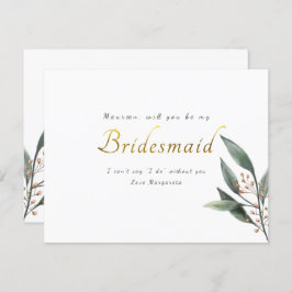 Bli mitt manus för eucalyptus löv guld inbjudningar