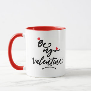 Bli mitt Valentine Modern Romantic Red Kärlek Hear Mugg