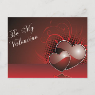 Bli mitt Valentine Red Valentine-vykort Helg Vykort