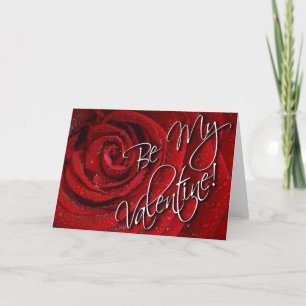 Bli mitt Valentine Röd ros-kort - Blank Inside Helgkort
