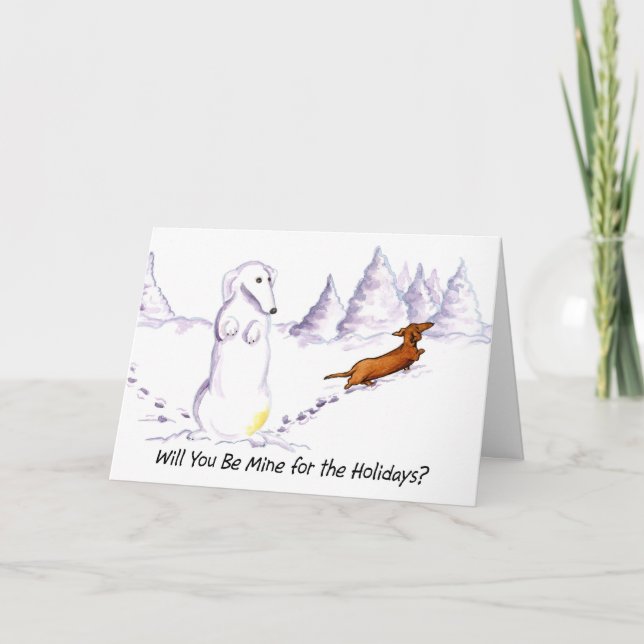 Bli mitt Weiner-Hund julkort Helgkort (Framsida)