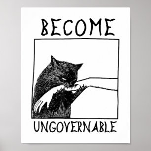 Bli oregerbar - svart katt, handfin poster
