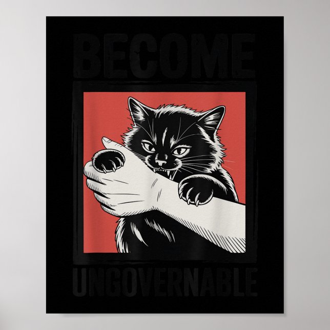 Bli oregerbar - svart katt, handfin poster (Framsidan)