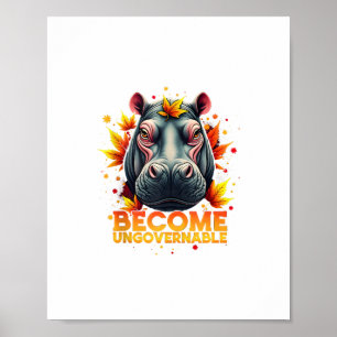 Bli Ostyrbar Retro Babyflodhäst Moo Deng Höst Poster