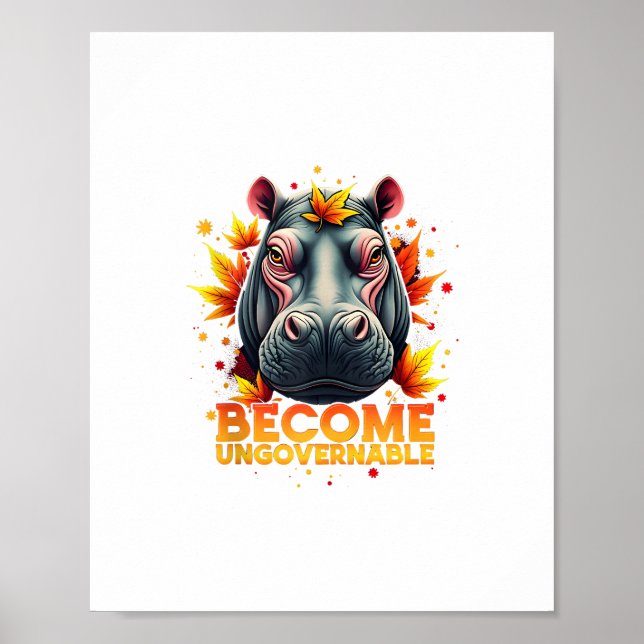 Bli Ostyrbar Retro Babyflodhäst Moo Deng Höst Poster (Framsidan)