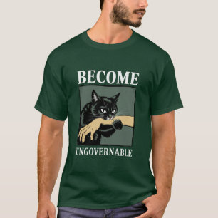 Bli Ostyrbar Rolig Djur Anarki Present Katt T Shirt