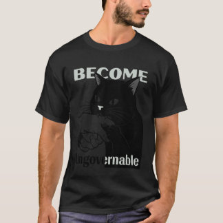 Bli Ostyrbar - Svart Katt Bits Hand Roligt  T Shirt