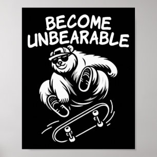 Bli Outtåligt Roligt Skateboard Björn Meme Poster