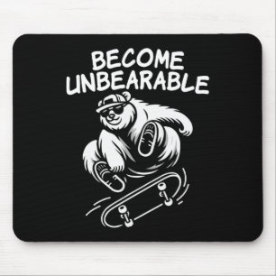 Bli Outtåligt Roligt Skateboardande Björn Meme Musmatta