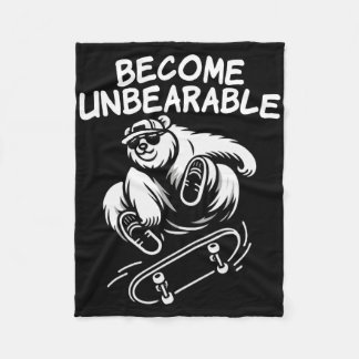 Bli Outtoligt Roligt Skateboardande Björn Meme Fleecefilt