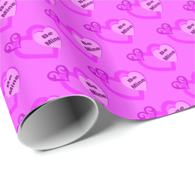 Bli Papper för radbrytning av Mine Valentine Heart Presentpapper (Rullad Hörn)