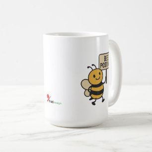 "Bli Positiv" Kaffe Mugg Söt Humla Slogan