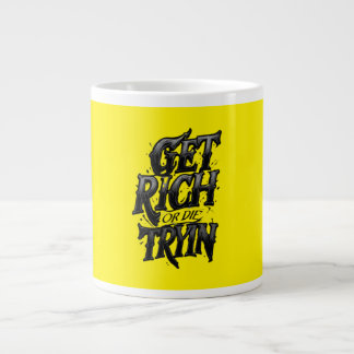 Bli rik eller dö på försök — kromatisk typografi m jumbo mugg