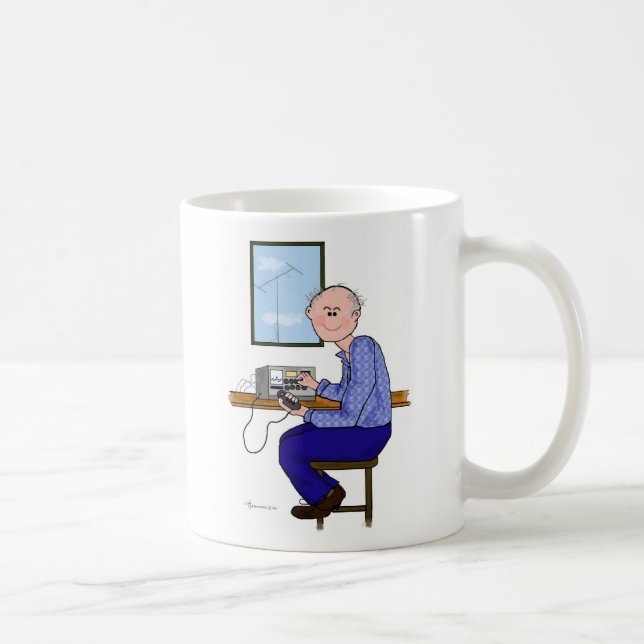 Bli skallig den Male skinkaoperatören för grå färg Kaffemugg (Höger)
