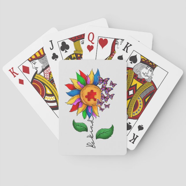 Bli solrosa- Atism Awareness Casinokort (Baksidan)