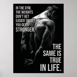Bli starkare - Gym och Life Motivational Poster