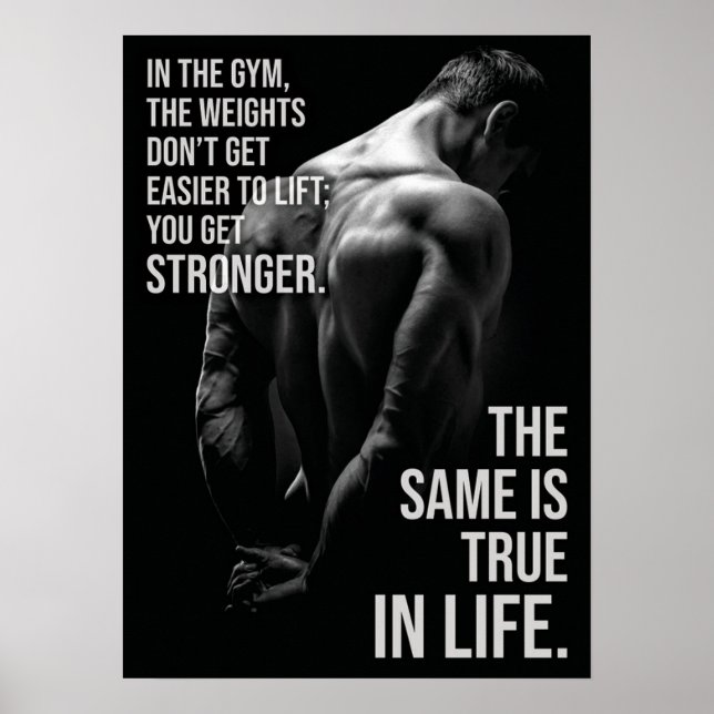 Bli starkare - Gym och Life Motivational Poster (Framsidan)