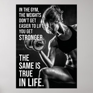 Bli starkare - Gym och Life Motivational Poster