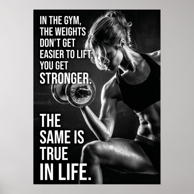 Bli starkare - Gym och Life Motivational Poster (Framsidan)