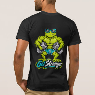 Bli starkare gym T-shirt, Muscle Frog Workout Tee, T Shirt