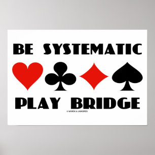 Bli systematiska spelbryggan (Kostym med fyra kort Poster