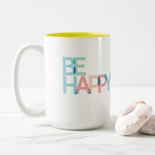 Bli två-tonkaffe Lycklig Mugg