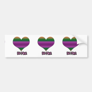 Bli Valentine Lila Rand Heart Bildekal
