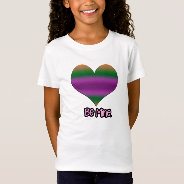 Bli Valentine Lila Rand Heart Tee Shirt (Framsida)