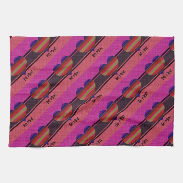 Bli Valentine Rainbow Heart Kökshandduk (Horisontell)