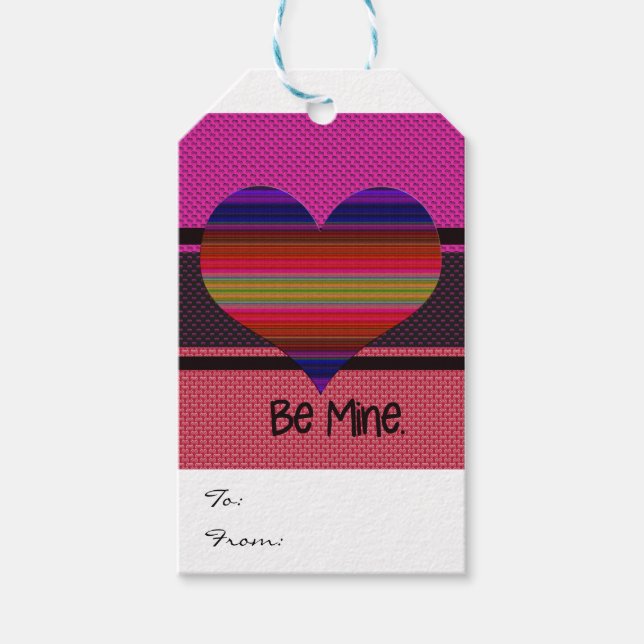 Bli Valentine Rainbow Heart Presentetikett (Framsidan)