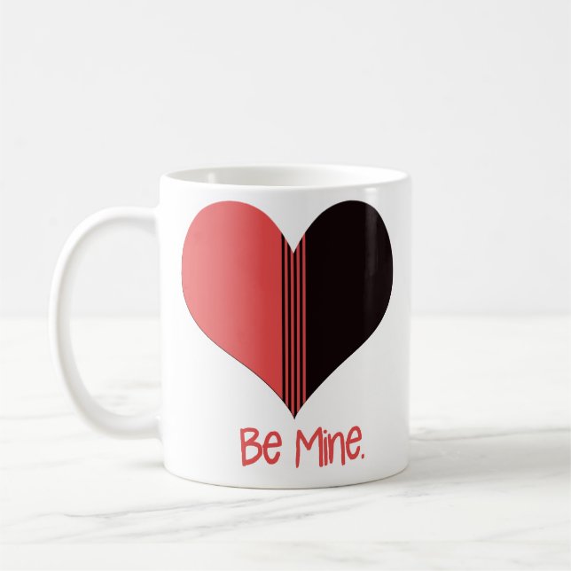 Bli Valentine Red Rand Heart Kaffemugg (Vänster)