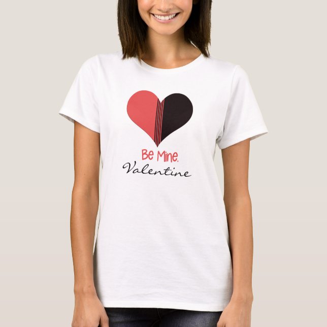 Bli Valentine Red Rand Heart T-shirt (Framsida)