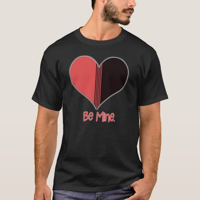 Bli Valentine Red Rand Heart Tee Shirt (Framsida)