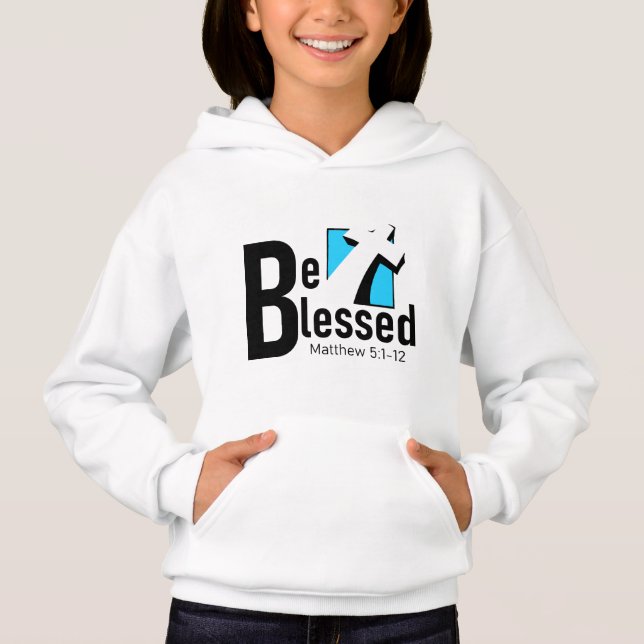 Bli välsignad med Kor & Scripture Girls Hoodie T Shirt (Framsida)