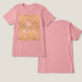 Bli Vild Guld Glam Leopard-utskrift T Shirt