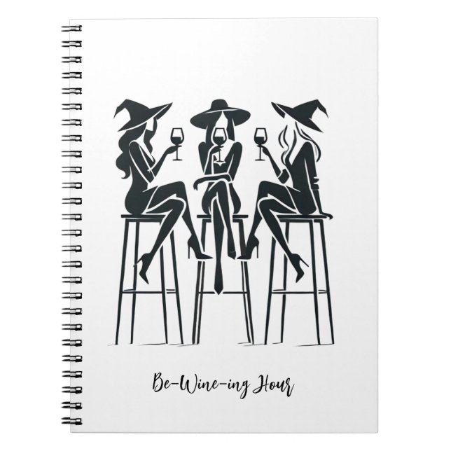 Bli-Vin-timme,Elegant Witches Vin Natt,Modern Anteckningsbok (Framsidan)