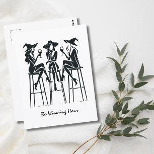 Bli-Vin-timme,Elegant Witches Vin Natt,Modern Vykort