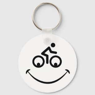 Blije fiets gezicht. Tävling-turnéer Nyckelring