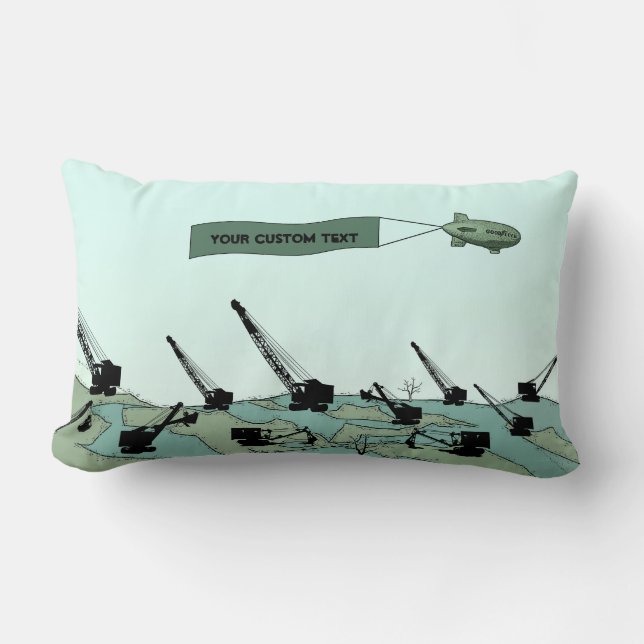 Blimp Overt Dirt Fält Operating Ingenjör CRANE OP Lumbarkudde (Framsida)