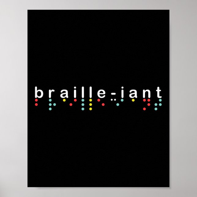 Blind Awareness Shirt Braille Iant Blinness Poster (Framsidan)