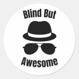 Blind But Awesome - blind pinback Runt Klistermärke