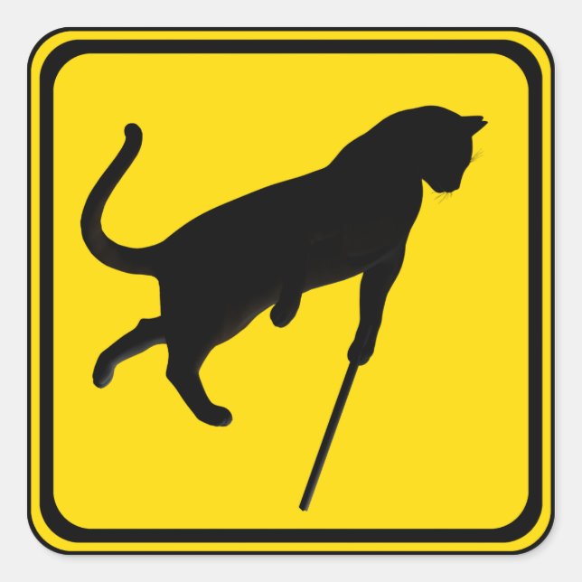 Blind Cats Crossing! Fyrkantigt Klistermärke (Framsida)