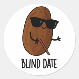 Blind Date Funny Fruit Pun Runt Klistermärke