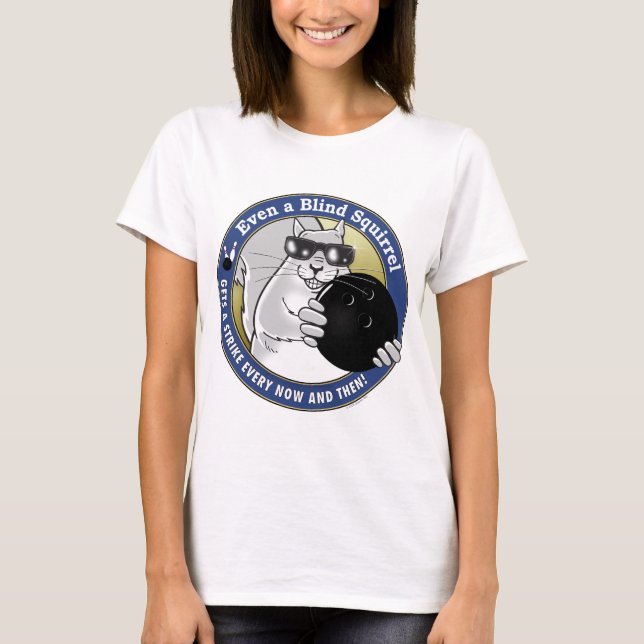 Blind ekorrebowling tee shirt (Framsida)