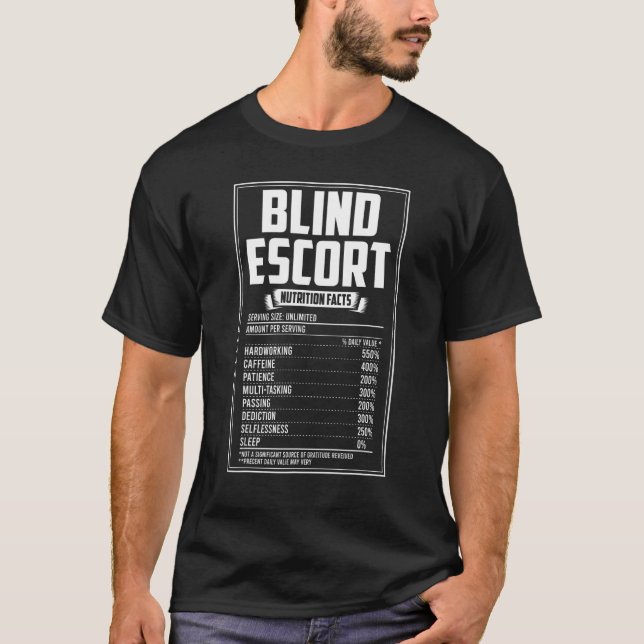 Blind Escort Näringsfaktorer T Shirt (Framsida)
