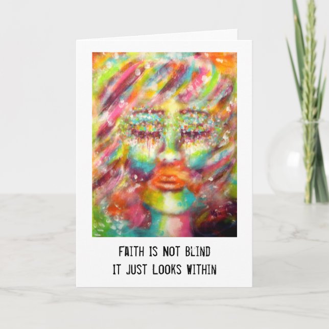"Blind Faith" Art och citat Kort (Framsida)