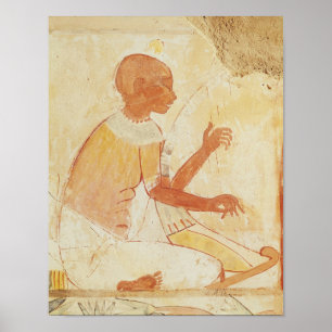 Blind Harpist Singing från Grav i Nakht Poster