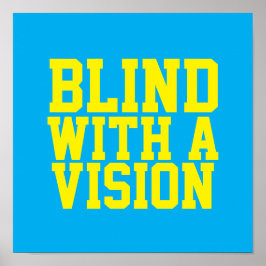 Blind med en blå vision poster