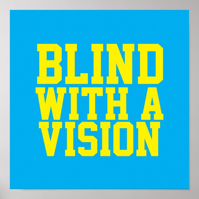 Blind med en blå vision poster (Framsidan)